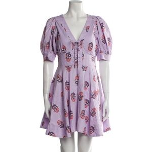 House of Harlow 1960 purple floral linen dress.